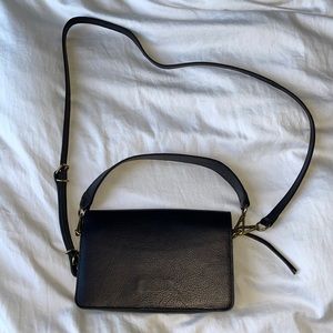 Madewell Black Leather shoulder Crossbody flap handbag/purse like new